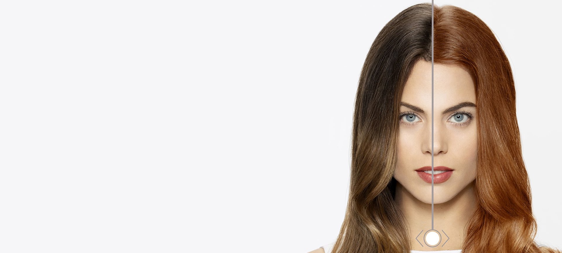 Modella con il beauty app after-before