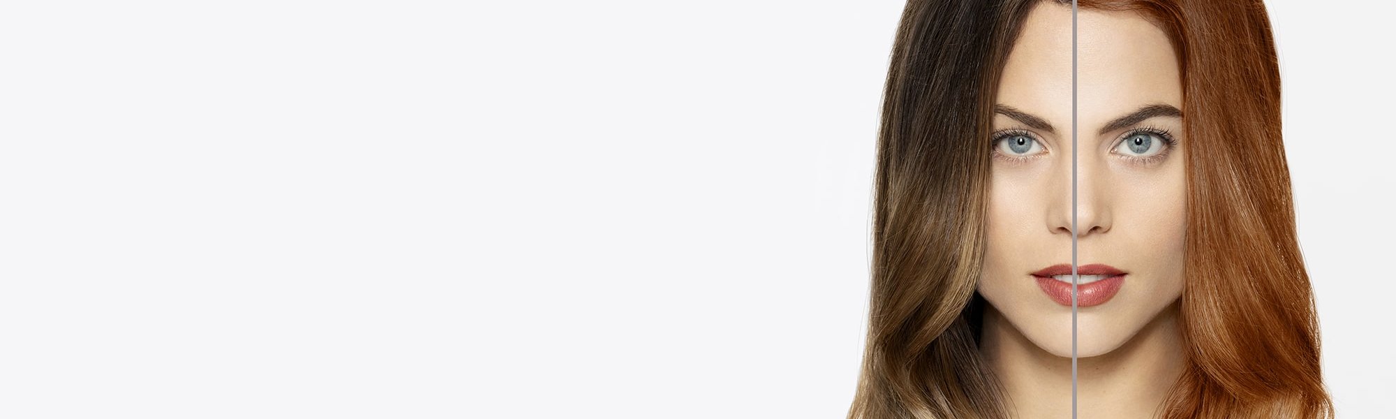 Modella con il beauty app after-before